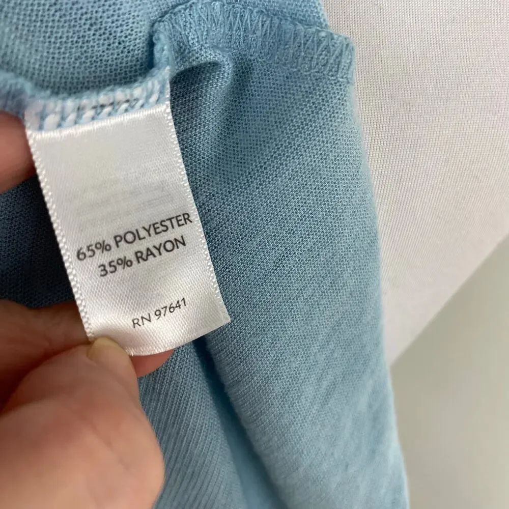 J Jill Light Blue V Neck Button Down Sharkbite Cardigan Sweater Medium